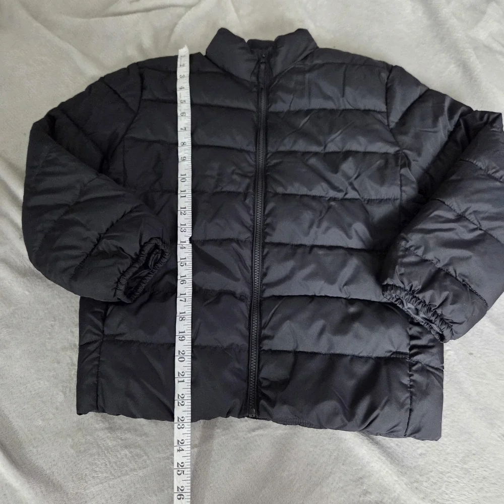 PLACE Jacket Kids 10-12 Black Puffer Quilted Zip Insulated Winter Coat Outerwear